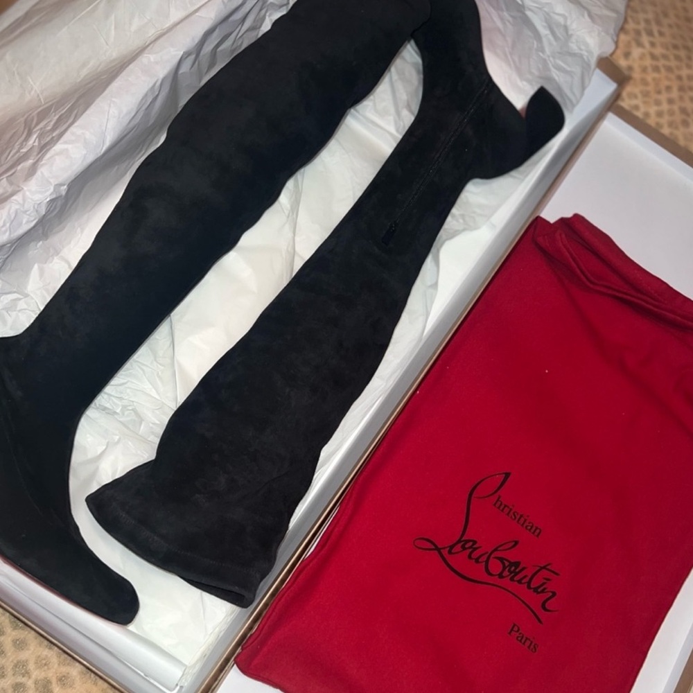 Christian louboutin black suede turelaboot 37
